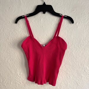 Zara Fuchsia Ribbed Tank Top